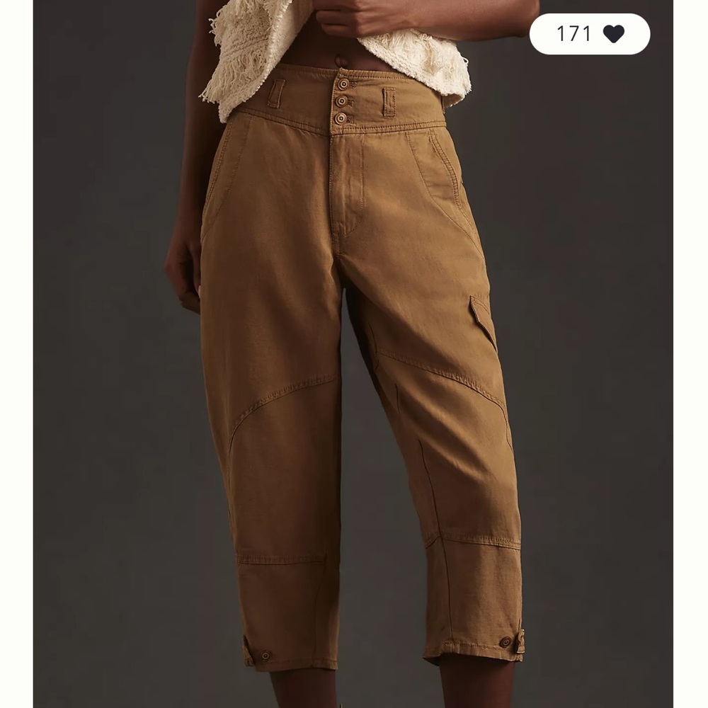 Pilcro linen cropped jodhpur pants